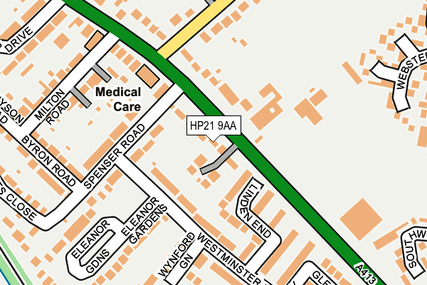 HP21 9AA map - OS OpenMap – Local (Ordnance Survey)