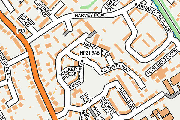 HP21 9AB map - OS OpenMap – Local (Ordnance Survey)