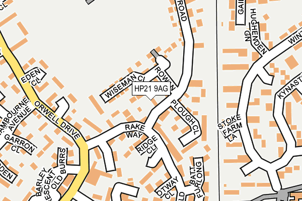 HP21 9AG map - OS OpenMap – Local (Ordnance Survey)