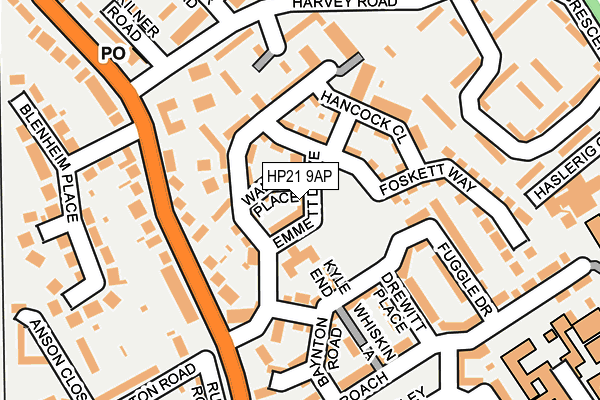 HP21 9AP map - OS OpenMap – Local (Ordnance Survey)
