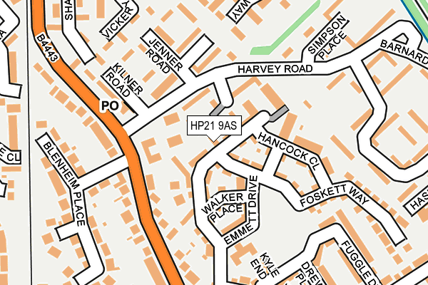 HP21 9AS map - OS OpenMap – Local (Ordnance Survey)
