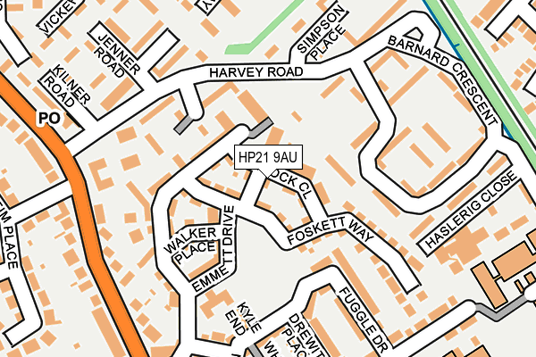 HP21 9AU map - OS OpenMap – Local (Ordnance Survey)