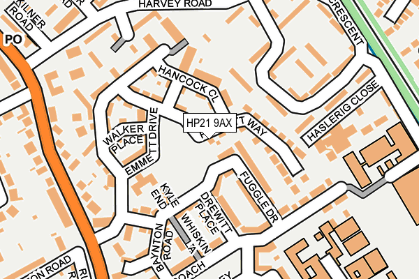HP21 9AX map - OS OpenMap – Local (Ordnance Survey)