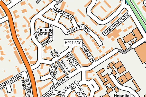 HP21 9AY map - OS OpenMap – Local (Ordnance Survey)