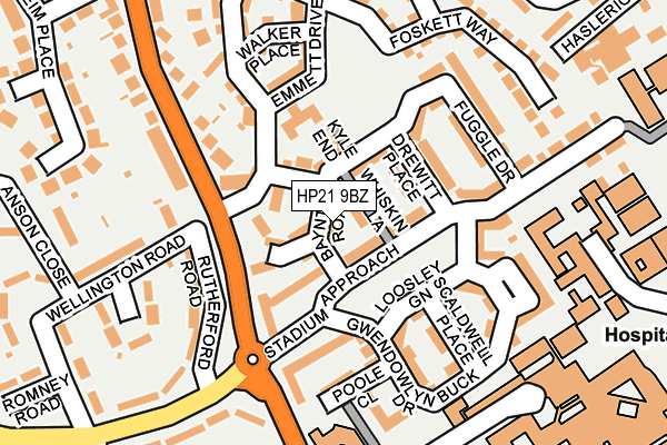 HP21 9BZ map - OS OpenMap – Local (Ordnance Survey)
