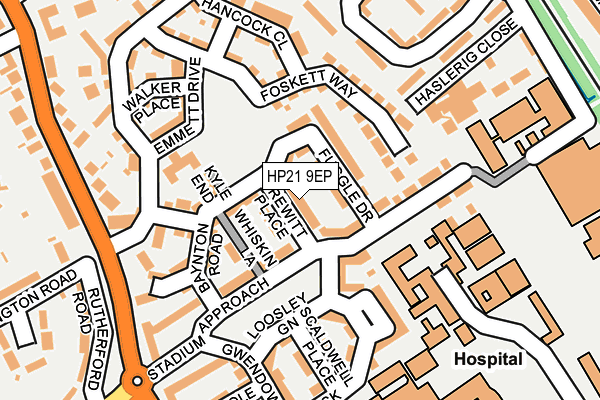 HP21 9EP map - OS OpenMap – Local (Ordnance Survey)