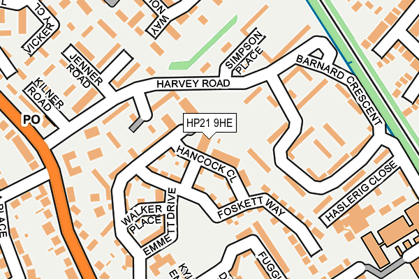 HP21 9HE map - OS OpenMap – Local (Ordnance Survey)