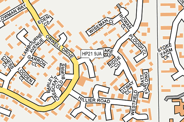 HP21 9JA map - OS OpenMap – Local (Ordnance Survey)