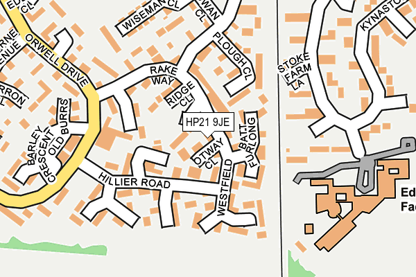 HP21 9JE map - OS OpenMap – Local (Ordnance Survey)