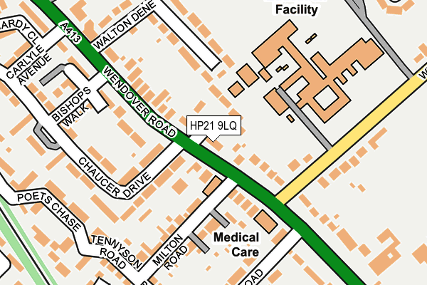 HP21 9LQ map - OS OpenMap – Local (Ordnance Survey)