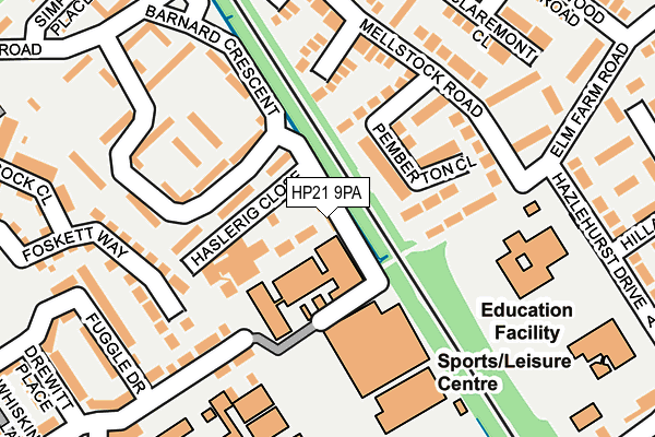 HP21 9PA map - OS OpenMap – Local (Ordnance Survey)