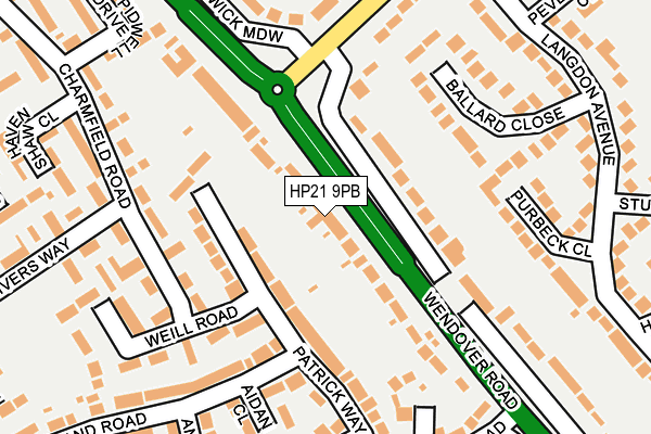 HP21 9PB map - OS OpenMap – Local (Ordnance Survey)