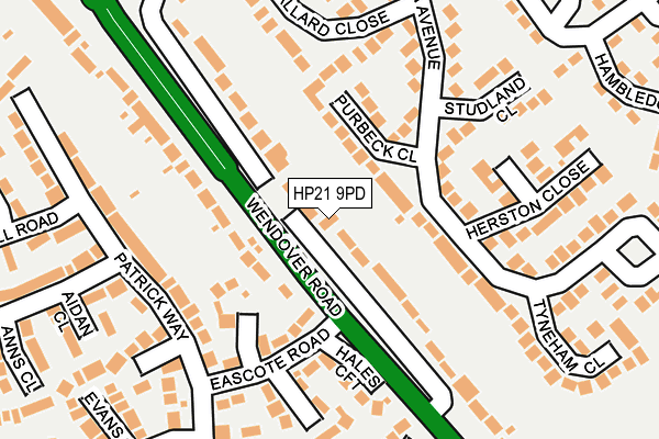 HP21 9PD map - OS OpenMap – Local (Ordnance Survey)