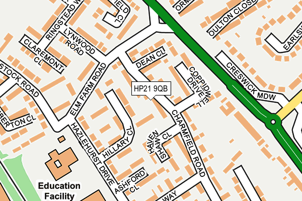 HP21 9QB map - OS OpenMap – Local (Ordnance Survey)