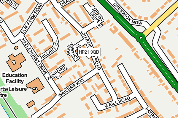 HP21 9QD map - OS OpenMap – Local (Ordnance Survey)