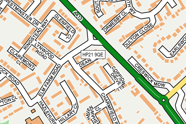 HP21 9QE map - OS OpenMap – Local (Ordnance Survey)