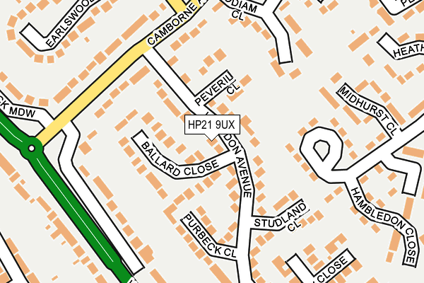 HP21 9UX map - OS OpenMap – Local (Ordnance Survey)