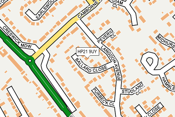 HP21 9UY map - OS OpenMap – Local (Ordnance Survey)