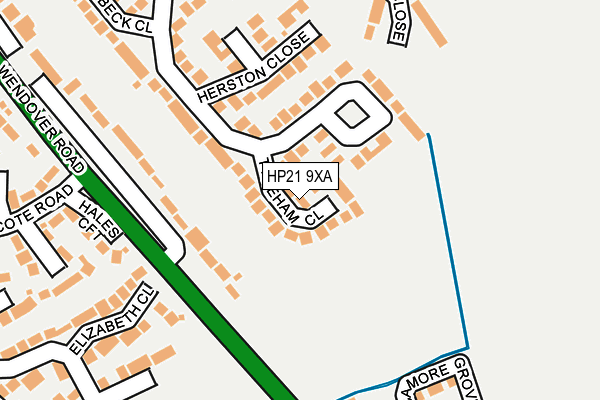 HP21 9XA map - OS OpenMap – Local (Ordnance Survey)
