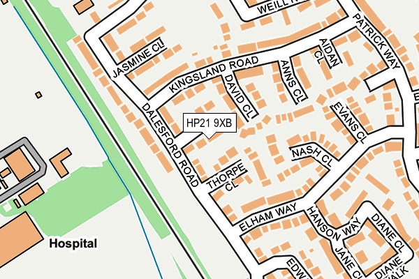 HP21 9XB map - OS OpenMap – Local (Ordnance Survey)