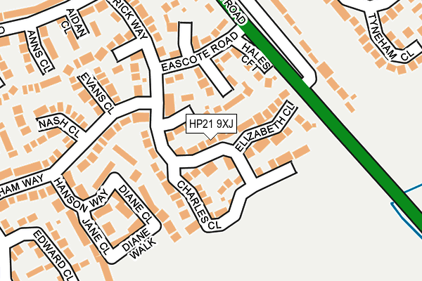 HP21 9XJ map - OS OpenMap – Local (Ordnance Survey)