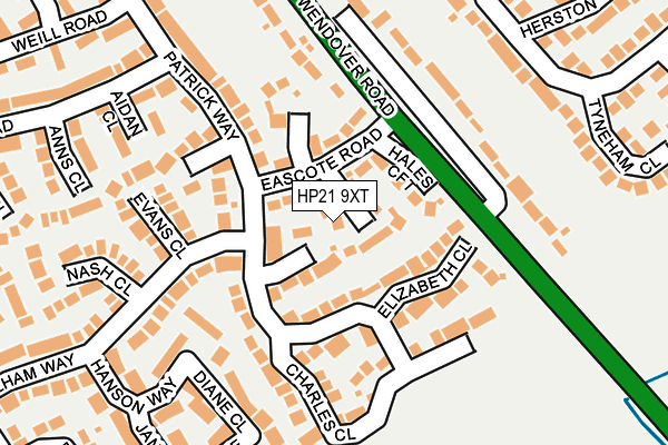 HP21 9XT map - OS OpenMap – Local (Ordnance Survey)