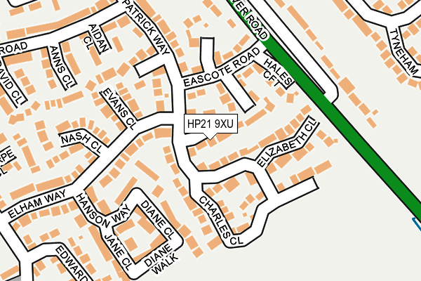 HP21 9XU map - OS OpenMap – Local (Ordnance Survey)