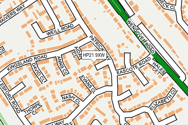 HP21 9XW map - OS OpenMap – Local (Ordnance Survey)