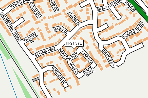 HP21 9YE map - OS OpenMap – Local (Ordnance Survey)