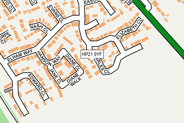 HP21 9YF map - OS OpenMap – Local (Ordnance Survey)