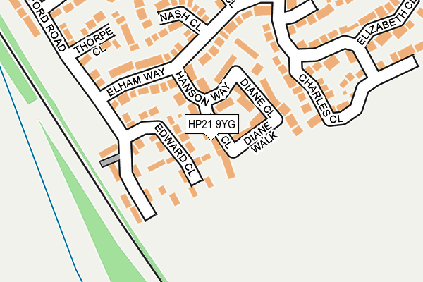 HP21 9YG map - OS OpenMap – Local (Ordnance Survey)