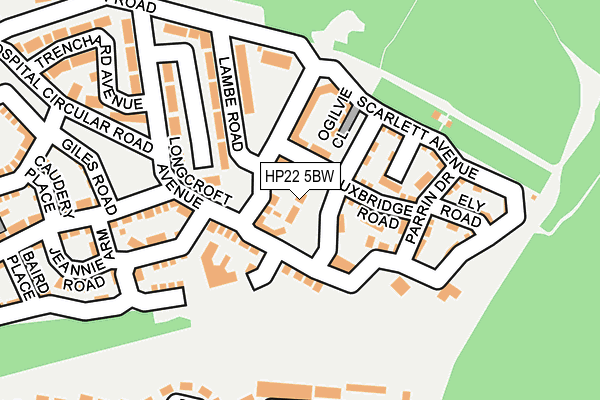HP22 5BW map - OS OpenMap – Local (Ordnance Survey)