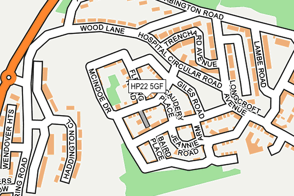HP22 5GF map - OS OpenMap – Local (Ordnance Survey)