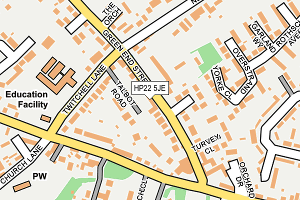 HP22 5JE map - OS OpenMap – Local (Ordnance Survey)