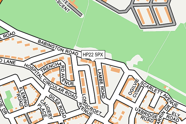 HP22 5PX map - OS OpenMap – Local (Ordnance Survey)
