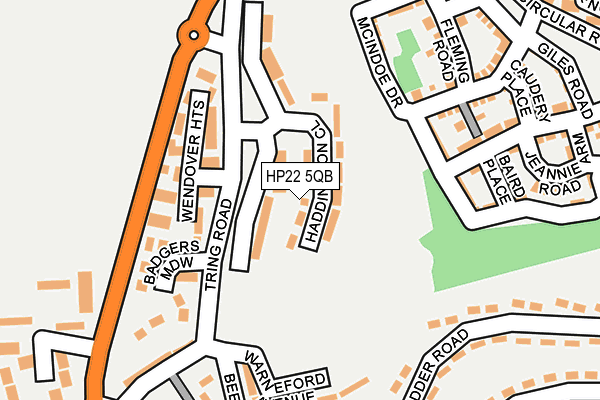 HP22 5QB map - OS OpenMap – Local (Ordnance Survey)