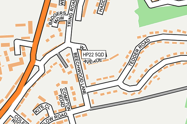 HP22 5QD map - OS OpenMap – Local (Ordnance Survey)