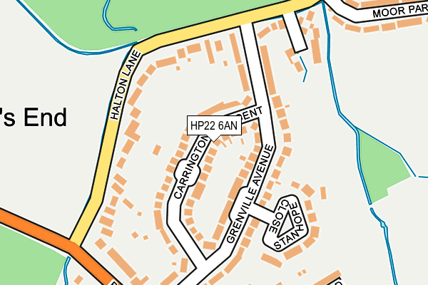 HP22 6AN map - OS OpenMap – Local (Ordnance Survey)