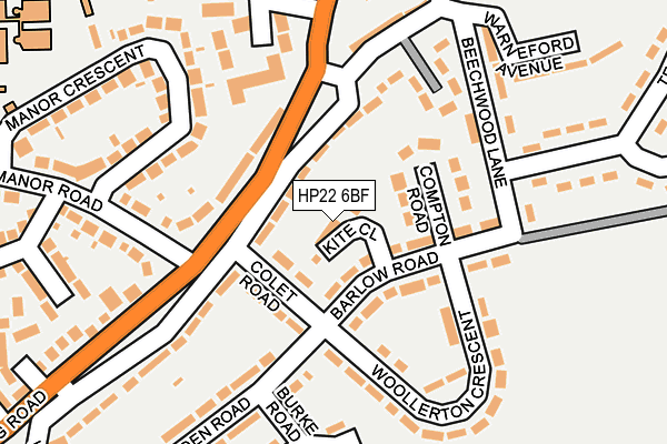 HP22 6BF map - OS OpenMap – Local (Ordnance Survey)