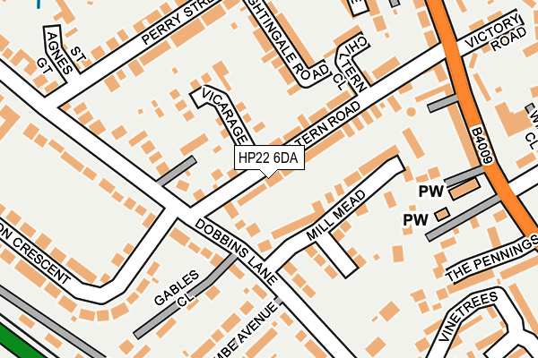 HP22 6DA map - OS OpenMap – Local (Ordnance Survey)