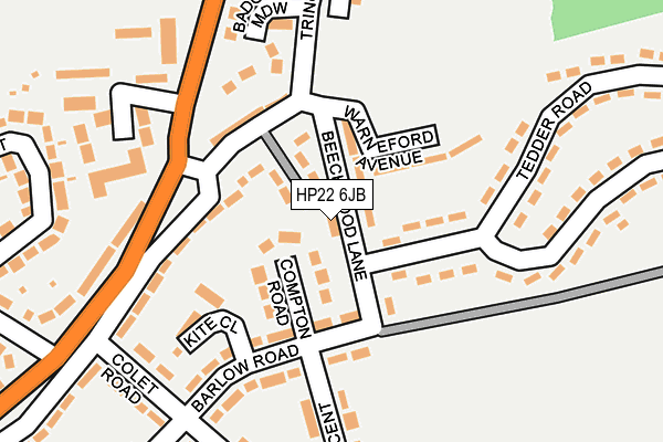 HP22 6JB map - OS OpenMap – Local (Ordnance Survey)