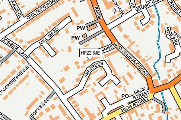 HP22 6JE map - OS OpenMap – Local (Ordnance Survey)