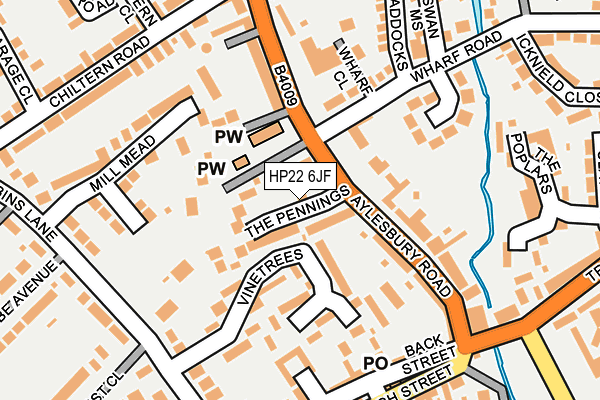 HP22 6JF map - OS OpenMap – Local (Ordnance Survey)