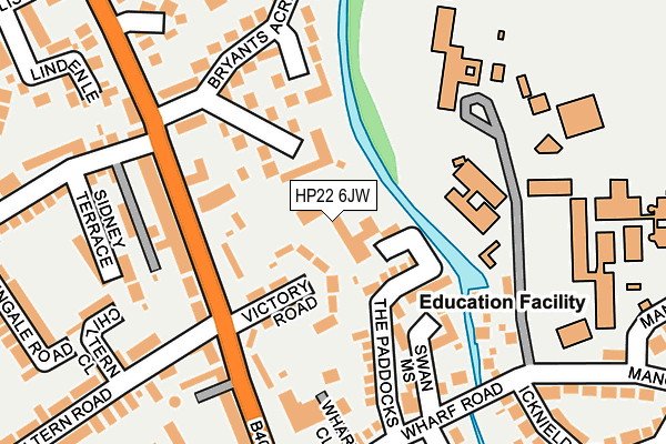 HP22 6JW map - OS OpenMap – Local (Ordnance Survey)