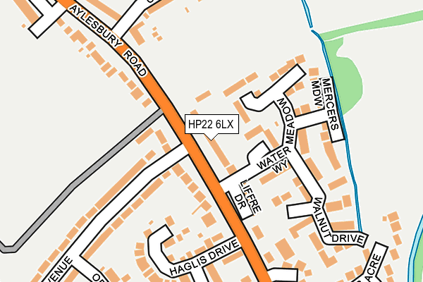 HP22 6LX map - OS OpenMap – Local (Ordnance Survey)