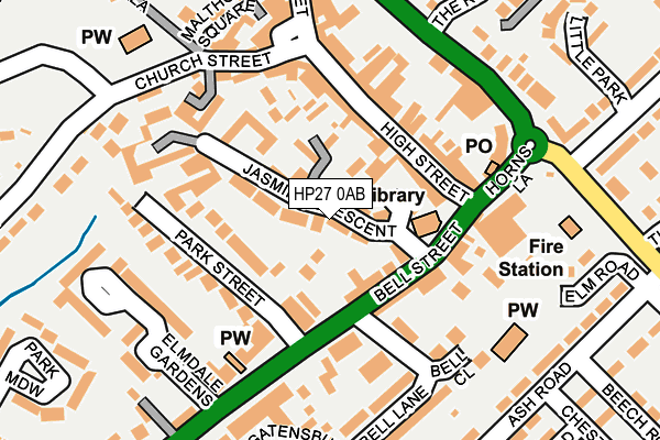 HP27 0AB map - OS OpenMap – Local (Ordnance Survey)