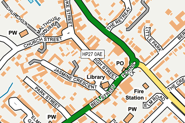 HP27 0AE map - OS OpenMap – Local (Ordnance Survey)