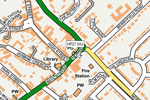 HP27 0AJ map - OS OpenMap – Local (Ordnance Survey)
