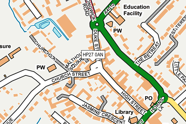 HP27 0AN map - OS OpenMap – Local (Ordnance Survey)