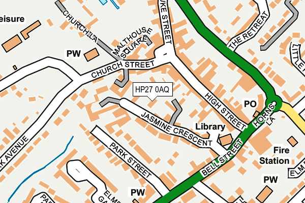 HP27 0AQ map - OS OpenMap – Local (Ordnance Survey)